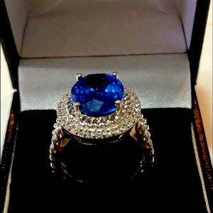 💙 Large genuine Amethyst cocktail ring💙